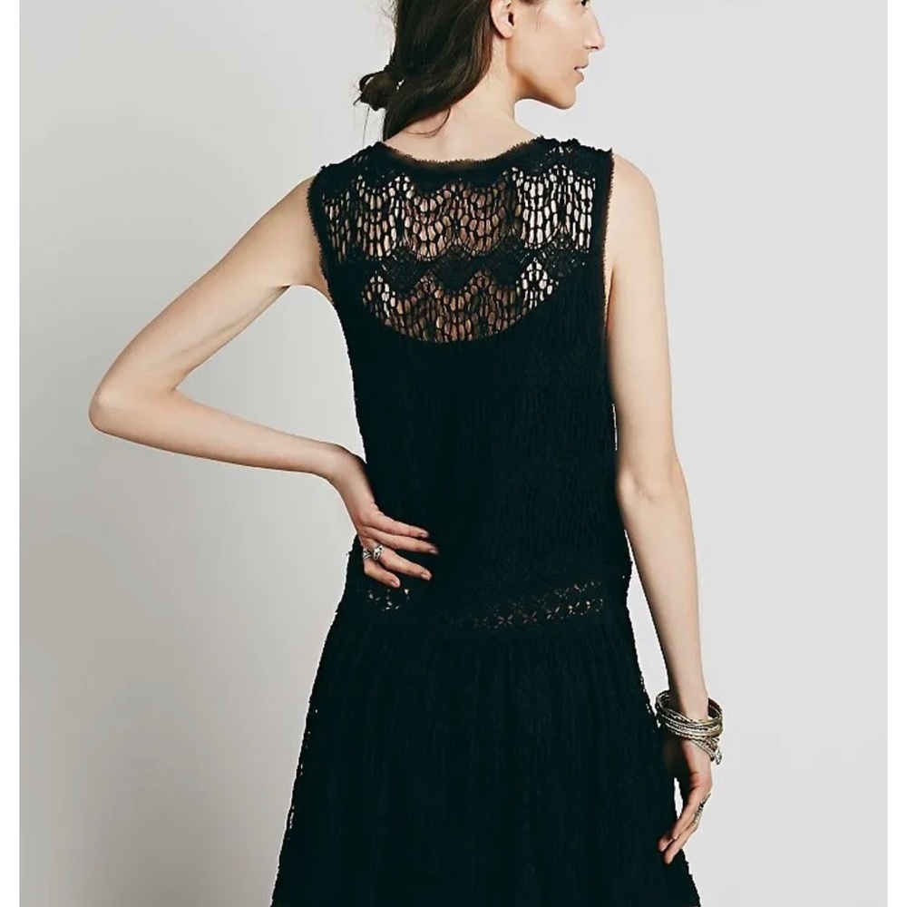 FREE PEOPLE  First Bloom Lace Mini Dress .